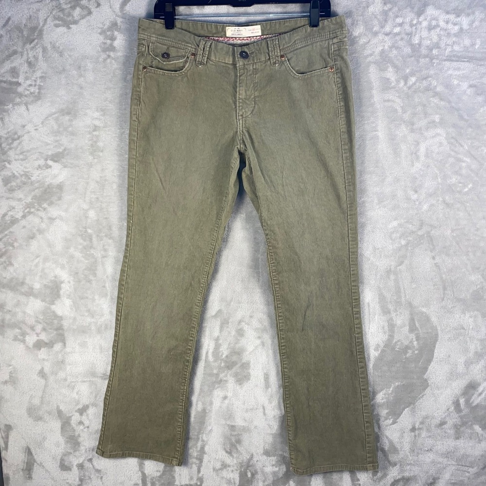 Old Navy Corduroy Pants Womens Size 10 Olive‎ Green Mid Rise Casual